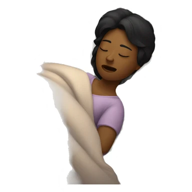 A black-haired woman sleeping while snoring. no dark cricle sticker