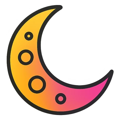 gradient moon icon, modern icon style, clean lines, no text sticker