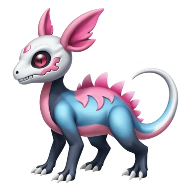 Shiny Duskull-Cubone-Salandit-Sylveon-Fakémon-hybrid-creature (full body)  sticker