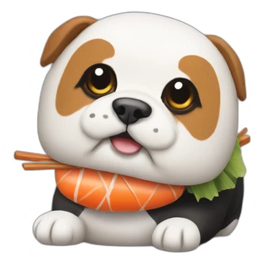 Dog dressed as sushi sticker