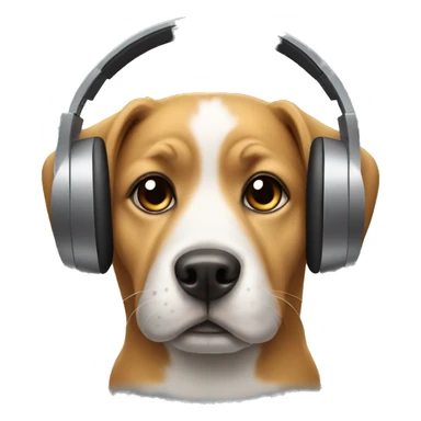 dog wearing headphones sticker
