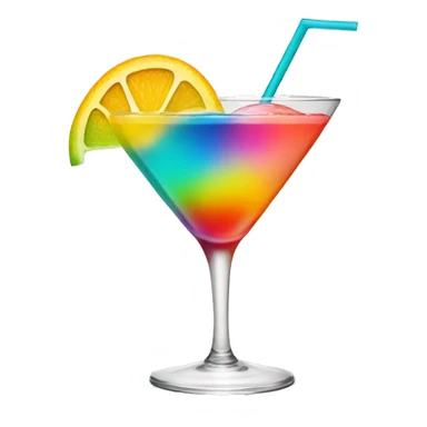 Multicolour cocktail drink sticker