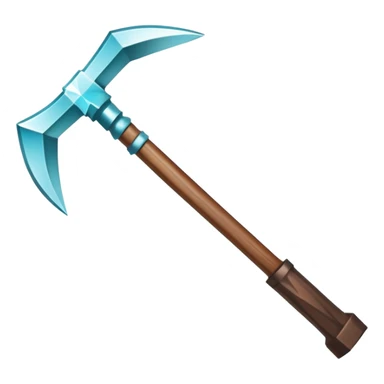 Minecraft diamond pickaxe with brown handle sticker