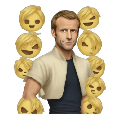 Macron as baggy one piece hyper realistic sticker