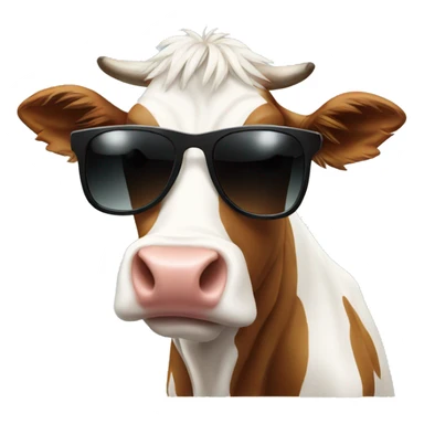 cow with sunglasses sticker