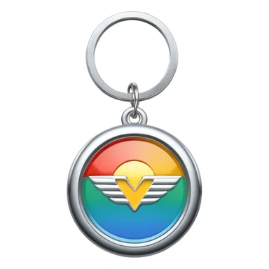 Car logo key chain – shiny metal car brand emblem.
 sticker