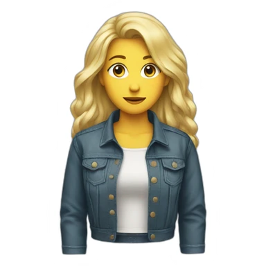 Blonde girl jacket tied around waist sticker