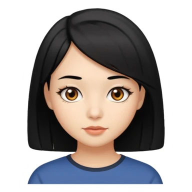 chica con pelo  negro y media melena y ojos marrones sticker