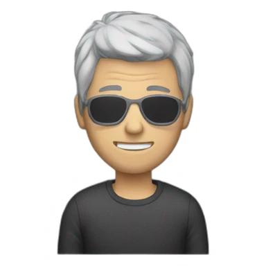 guy with skull mask with grey hair sticker