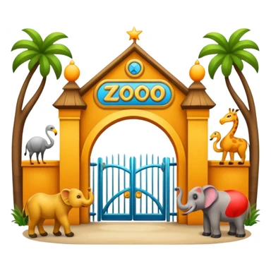 entrada de un zoo y que vean animales  sin ninguna persona  sticker