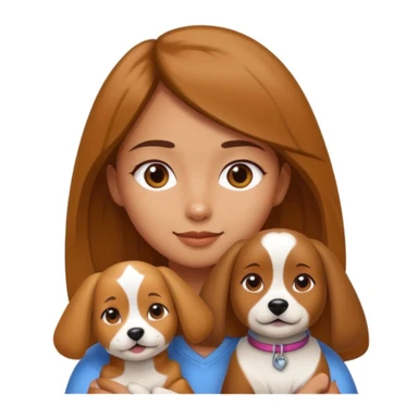 girl and dog posing cute sticker