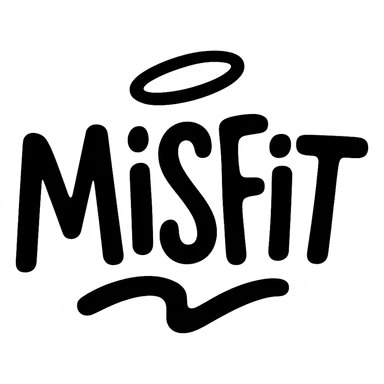 Misfit logo, playful and creative, quirky twist sticker
