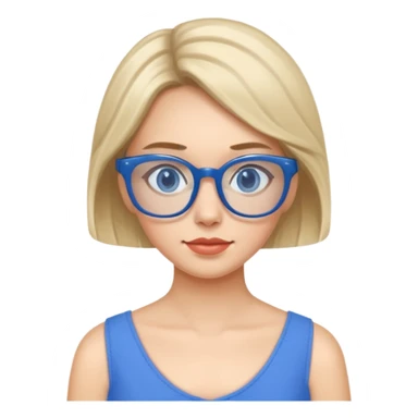 blue glasses and blue dressed woman sticker