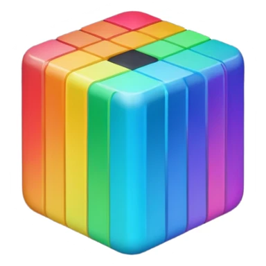 Davinci resolve "Node base Color managment" shape, glossy iconm (rainbow colors) square with rounded edges (black glossy background) sticker