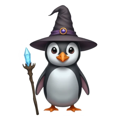 tall Demons Penguins with Witch Hat full body sticker