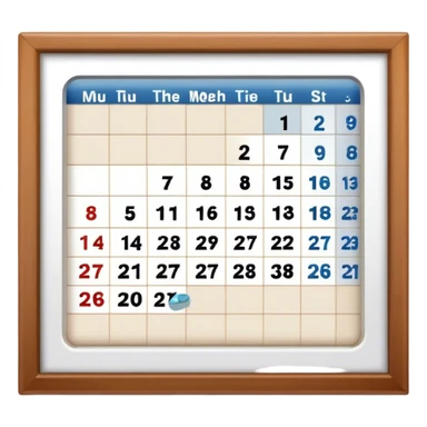 A calendar with dates, months, and years, used to track time sticker