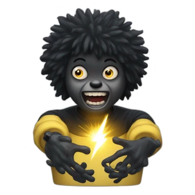 gollywog getting an electric shock sticker