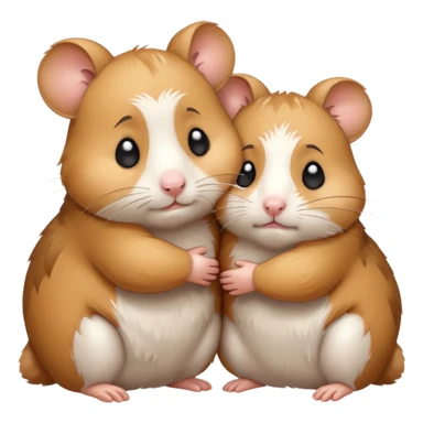 2 hamsters hugging and crying  sticker