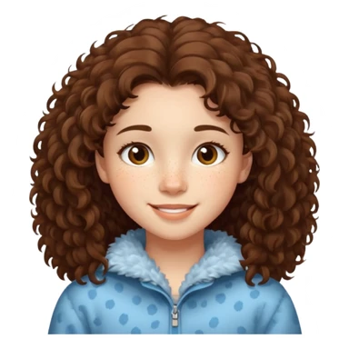 cute brunnete teen with fluffy hair light skin and freckles sticker