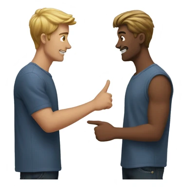 one guy facing and pointing another guy sticker