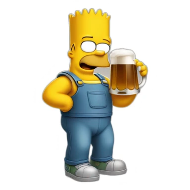 Bart Simpson qui boit une bière sticker