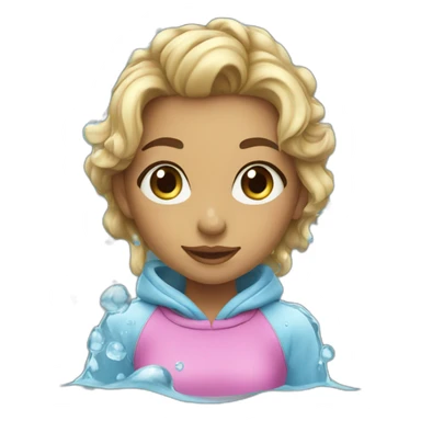 cute young female influencer in splashes of water sticker