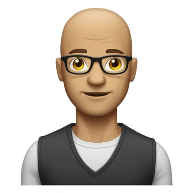 Bald muscular guy with glasses sticker