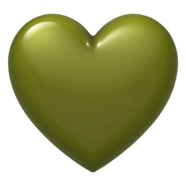 Olive green heart sticker