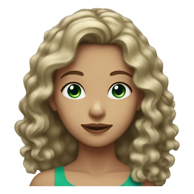 girl with dark blonde wavy hair and green-blue eyes  sticker