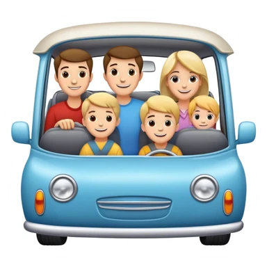 Family with two boys on the road sticker