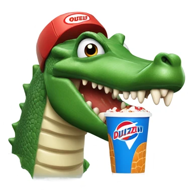 Crocodile eating Dairy Queen blizzard  sticker