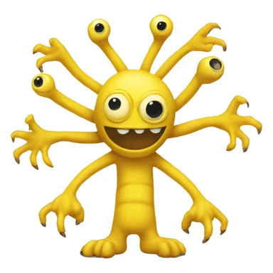 The yellow monster have 8 arms sticker