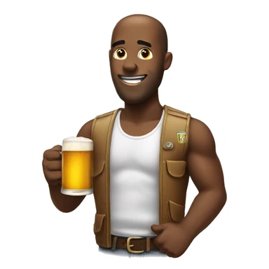 Drinking beer sticker