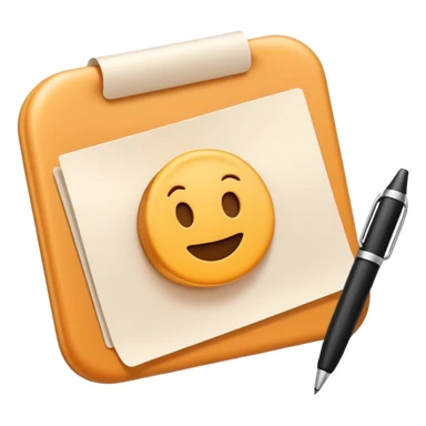 3D icon symbolizing writing a review and sharing opinions, food app context, single object, modern and clean style, soft lighting, isolated, no background sticker