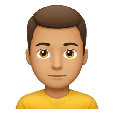 a standard man wearing a t-shirt, yellow, face and shoulders sticker