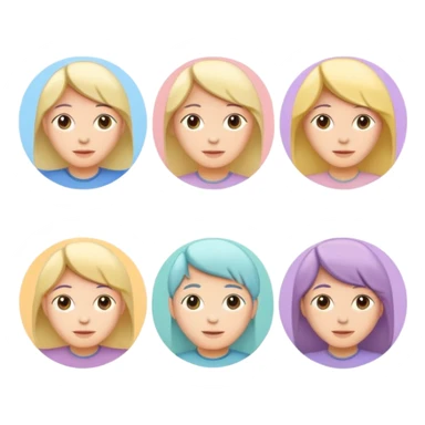 Make me an emoji for an app. The emoji is to highlight "social", "Real people", Reviews, trust, and brand recognition  - Should be circles in a flattened style sticker