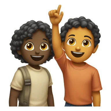 two children high fiving sticker