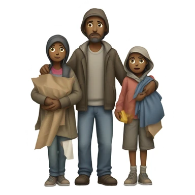 Homeless family sticker