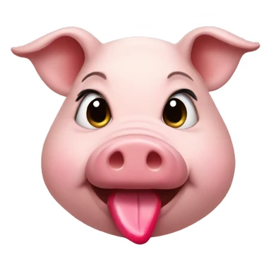 Pig wearing lipstick sticker