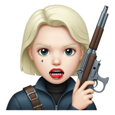 Gun in mouth sticker