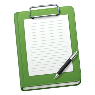 emoji of a simple agenda with a green cover and simple details sticker