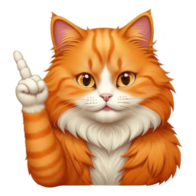 orange cat gives middle finger  sticker