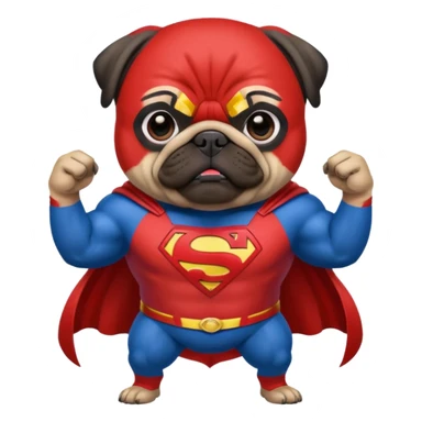 Superman pug sticker