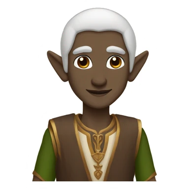 indian elf with dark brown skin lord of the rings style make him bald sticker