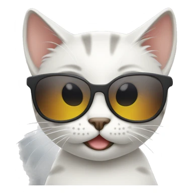 Cat wearing sunglasses winking cute pose sticker