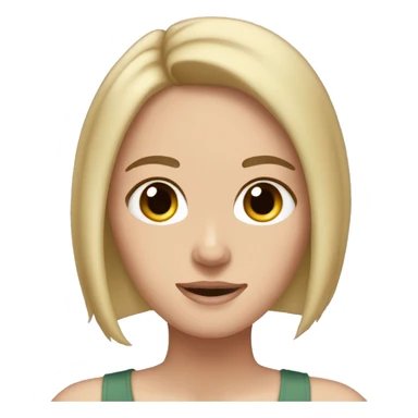 white Girl brunette with bob brown eyes  sticker