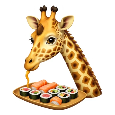 Giraff eating sushi sticker