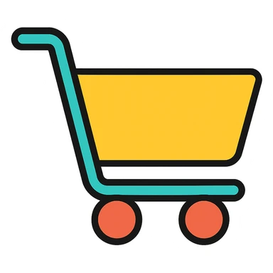 shopping cart icon, simple and modern sticker