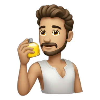Hombre con perfume en la mano sticker