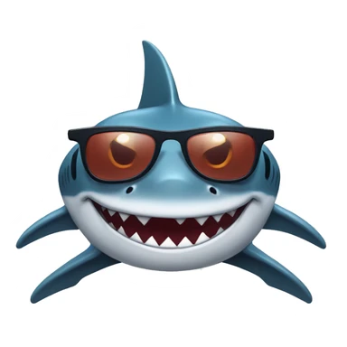 Shark with glasses sticker